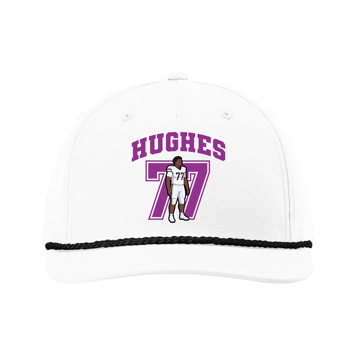 Five-Panel Classic Rope Cap — Number in White