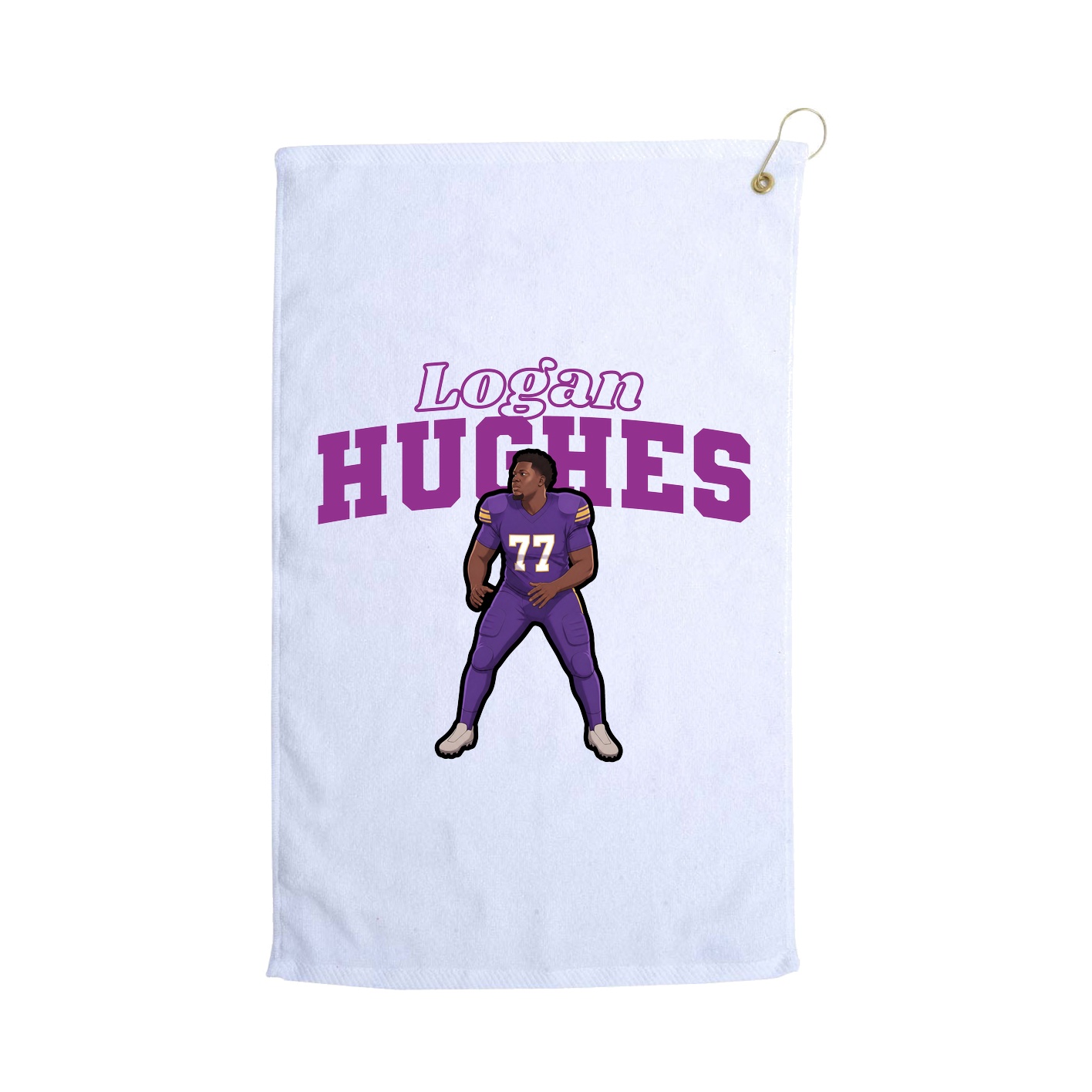 Golf Towel — Name Arch in White