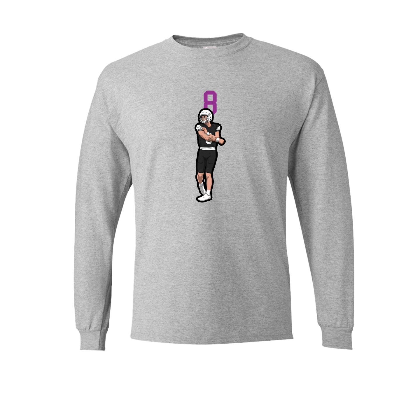 Long Sleeve Tee — Number Top in Grey