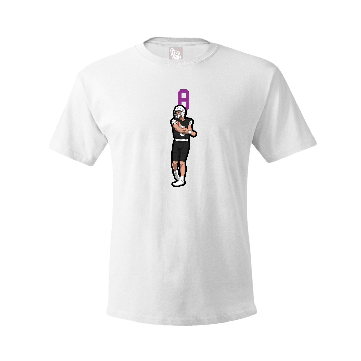 Youth Tee — Number Top in White