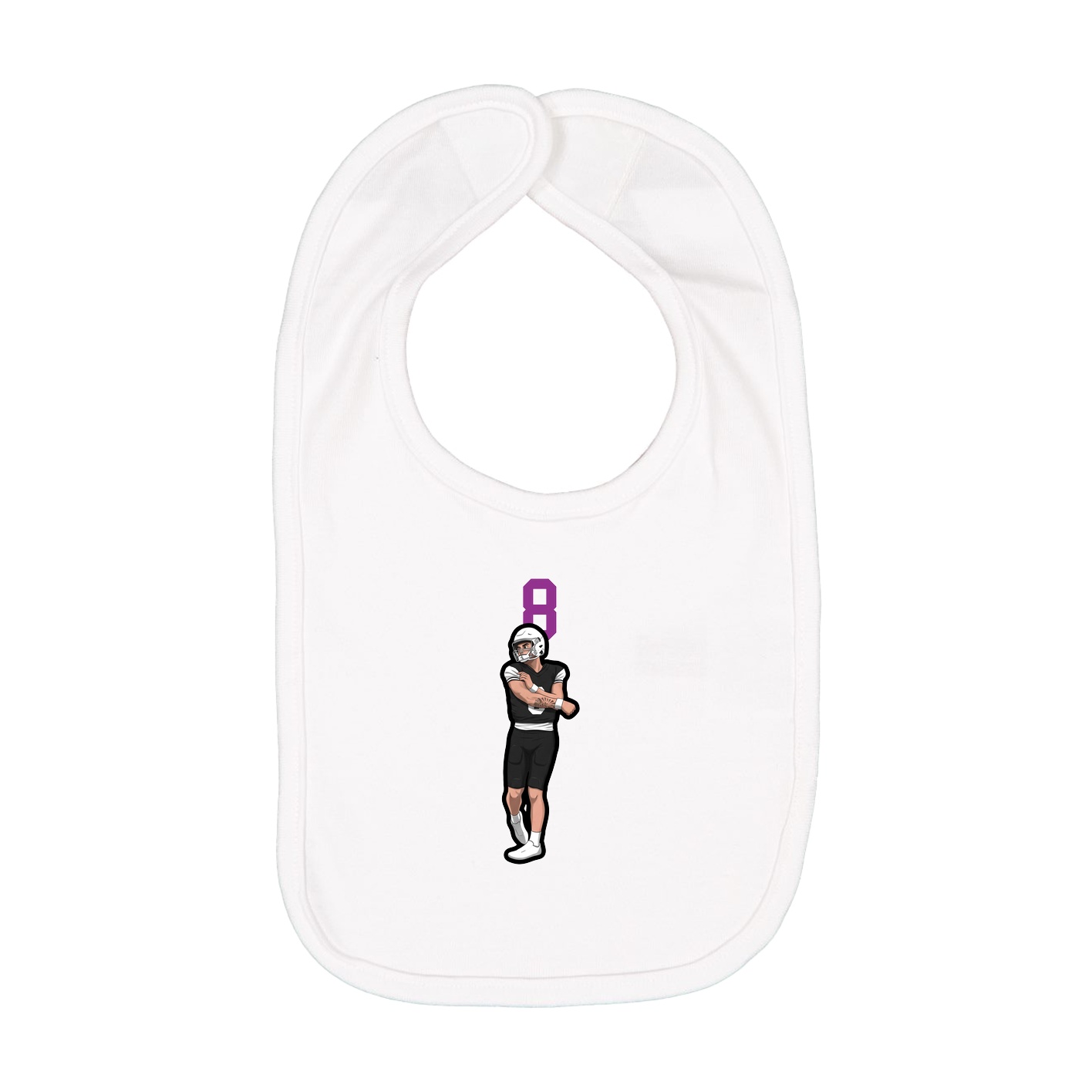 Infant Bib — Number Top in White