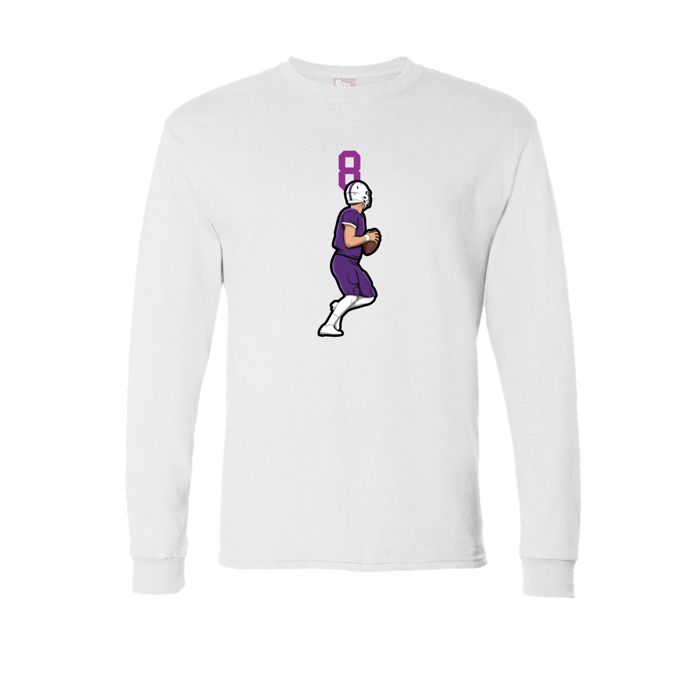 Long Sleeve Tee — Number Top in White