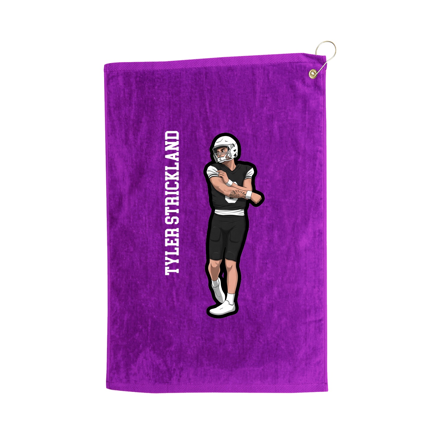 Golf Towel — Name Vertical in Purple