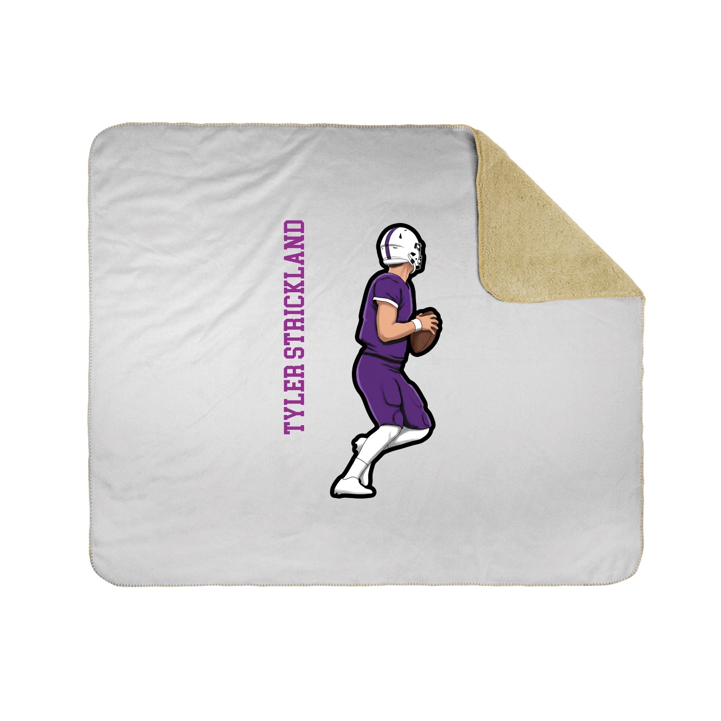 Throw Blanket — Name Vertical in White