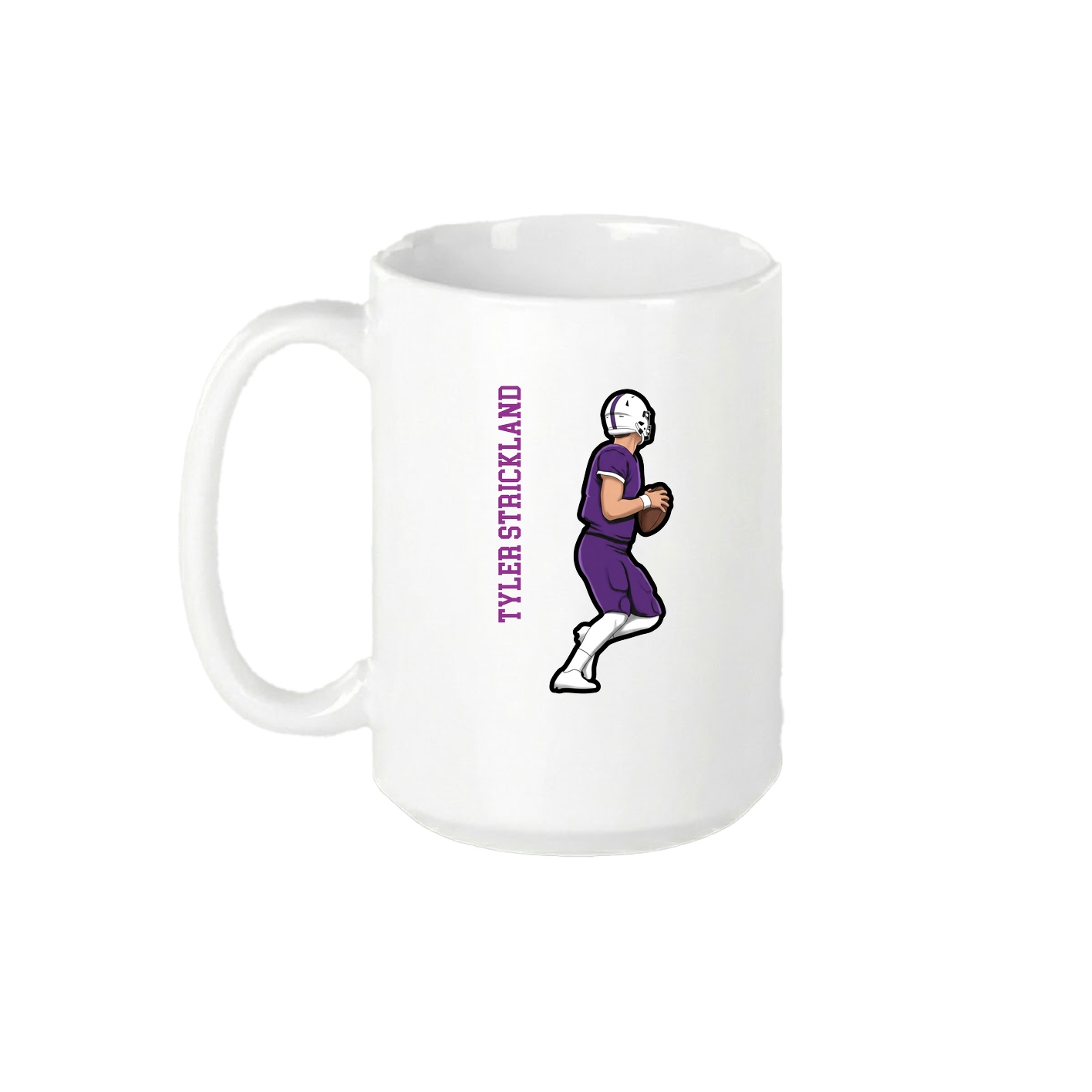 15oz Coffee Mug — Name Vertical in White