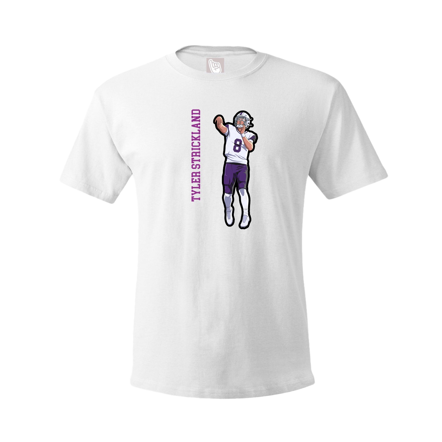Youth Tee — Name Vertical in White
