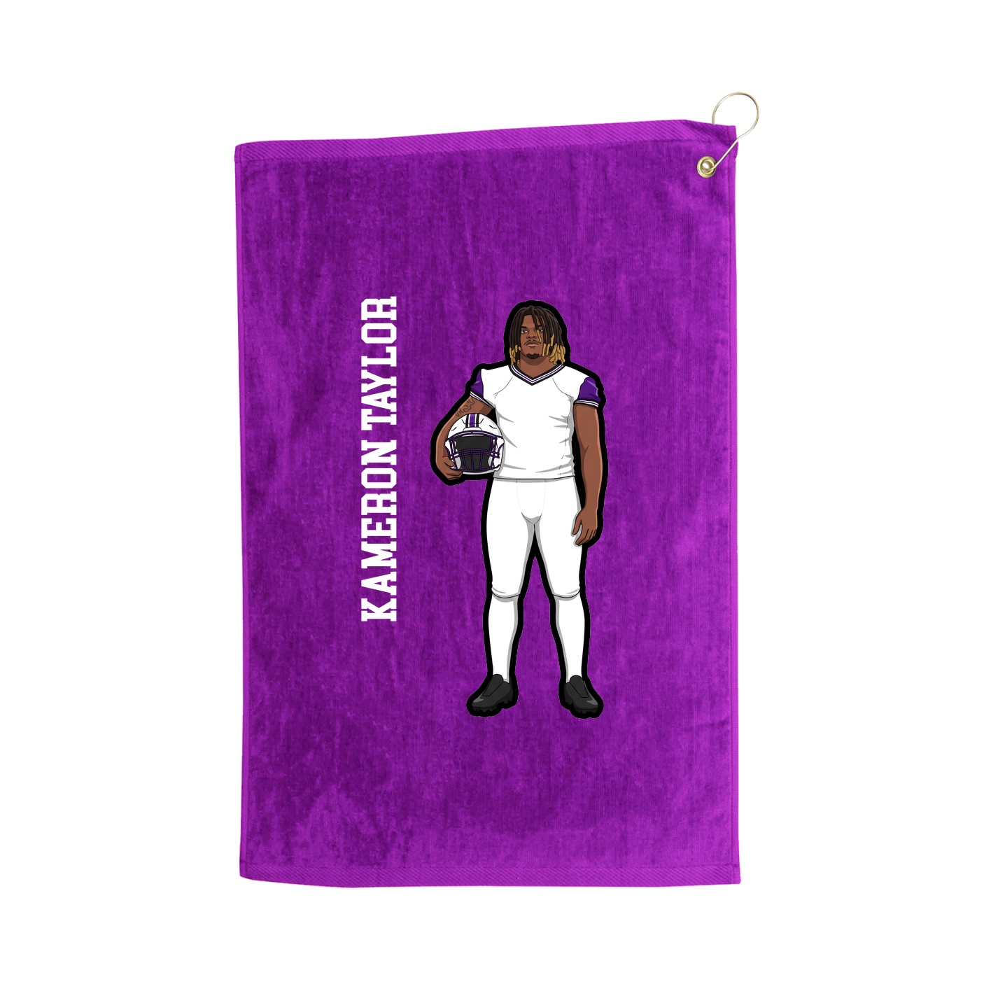 Golf Towel — Name Vertical in Purple