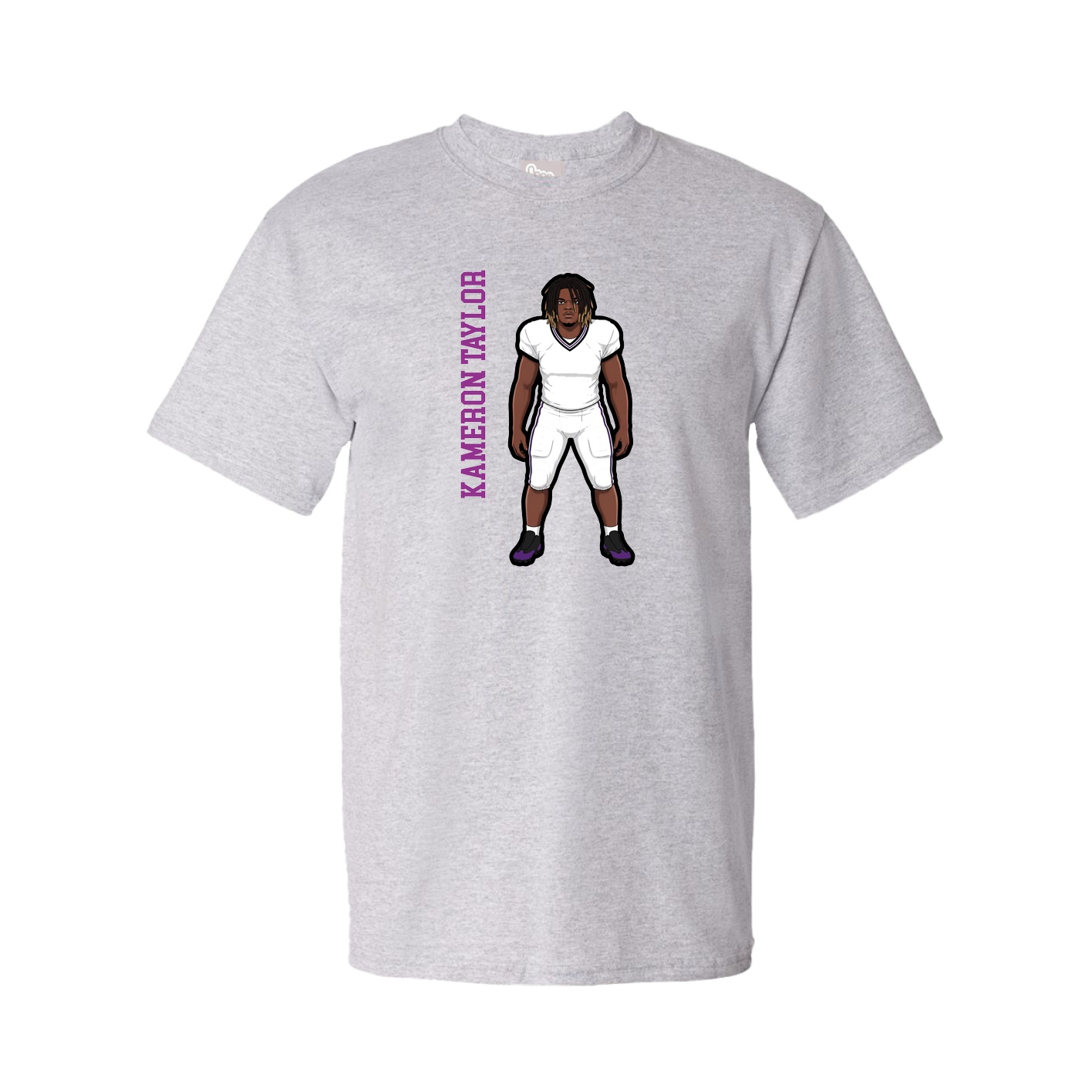Tee — Name Vertical in Grey