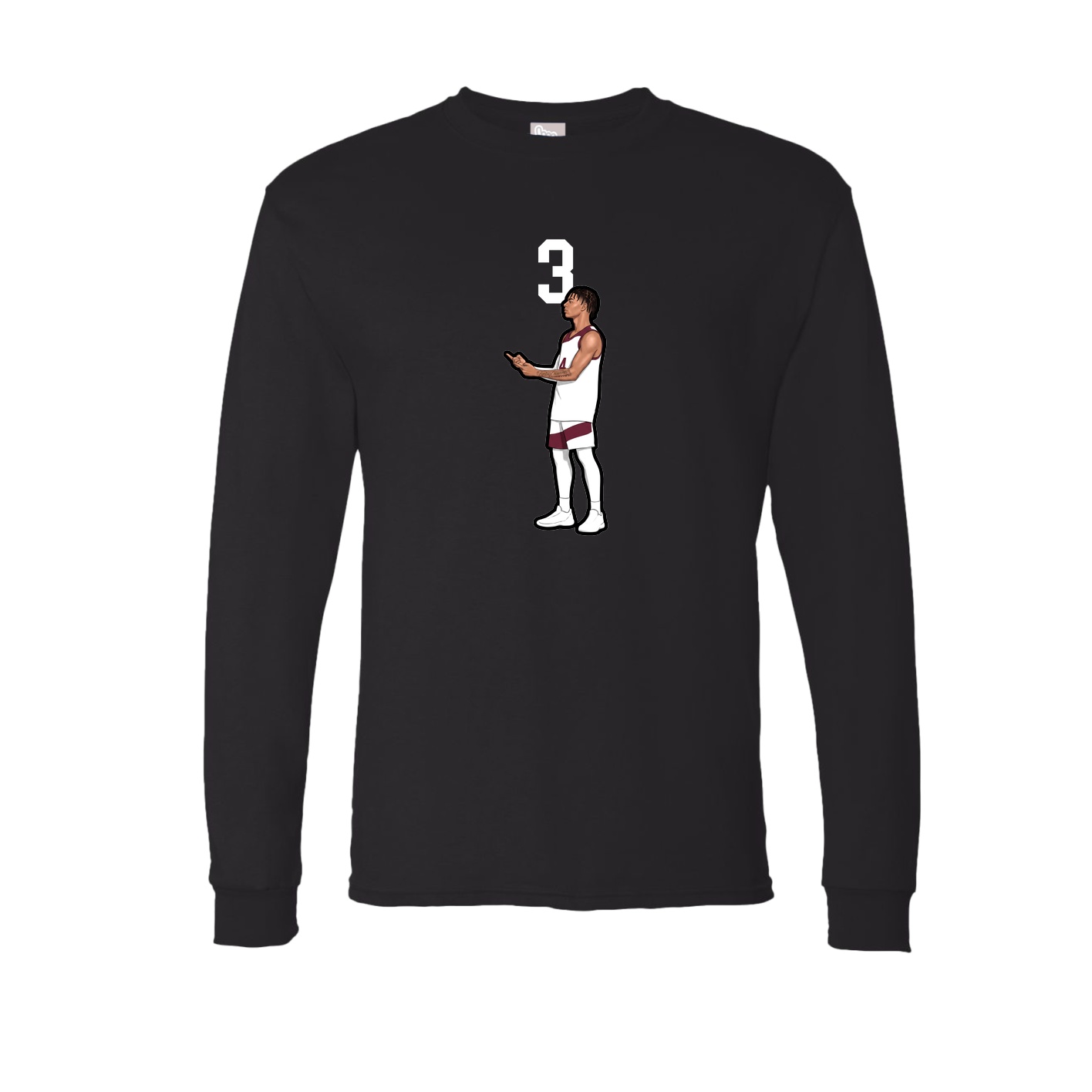 Long Sleeve Tee — Number Top in Black