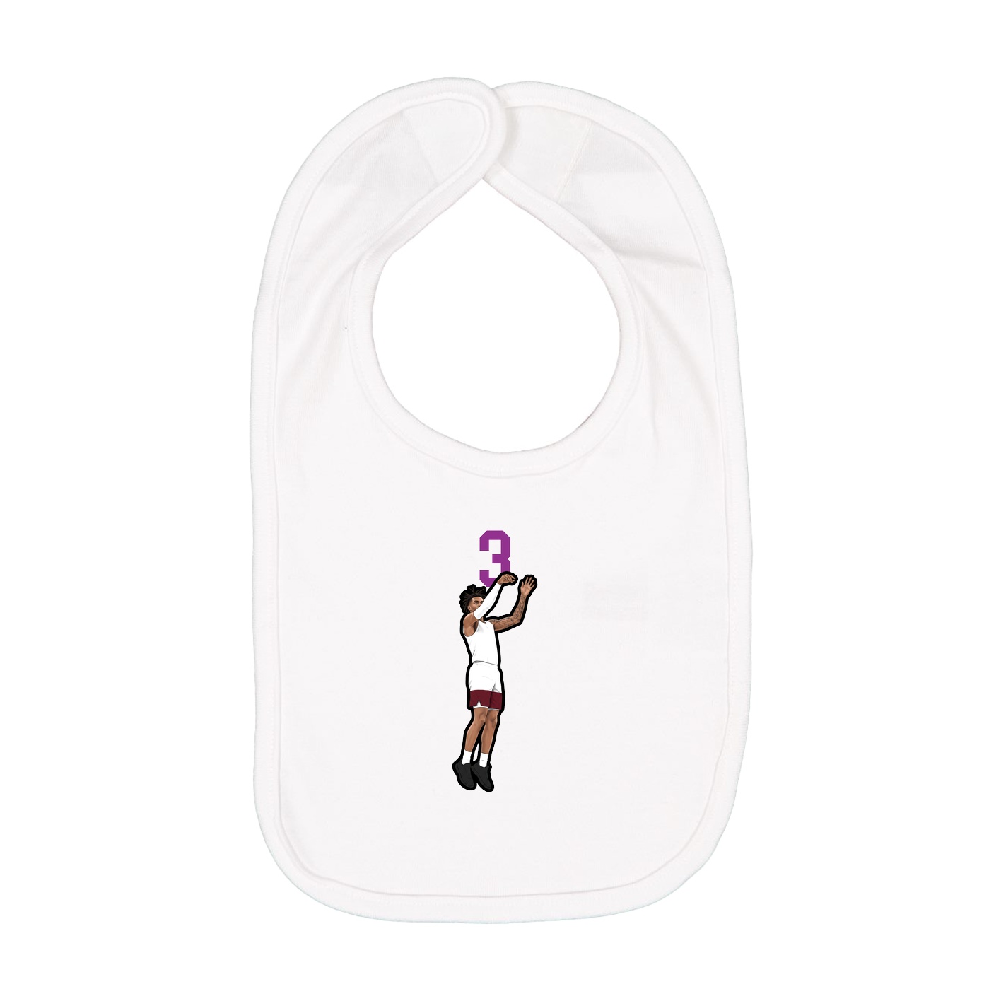 Infant Bib — Number Top in White