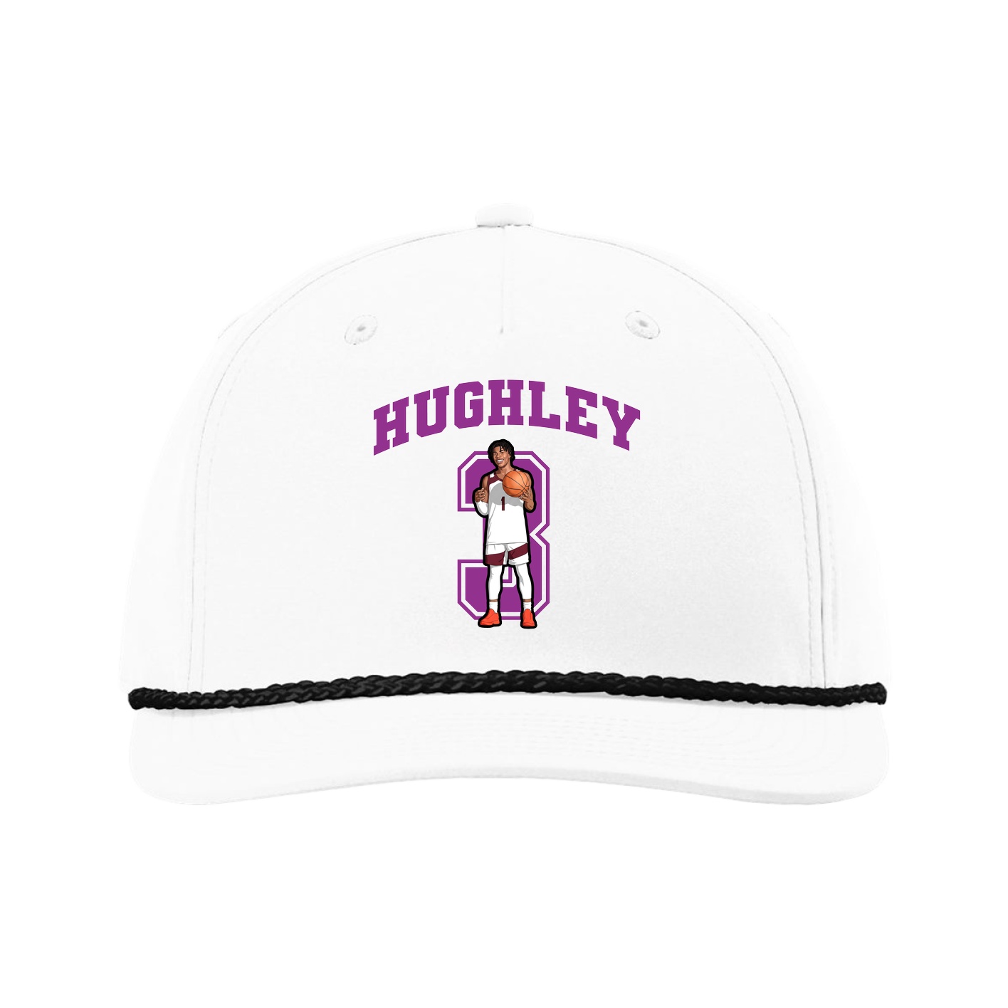 Five-Panel Classic Rope Cap — Number in White
