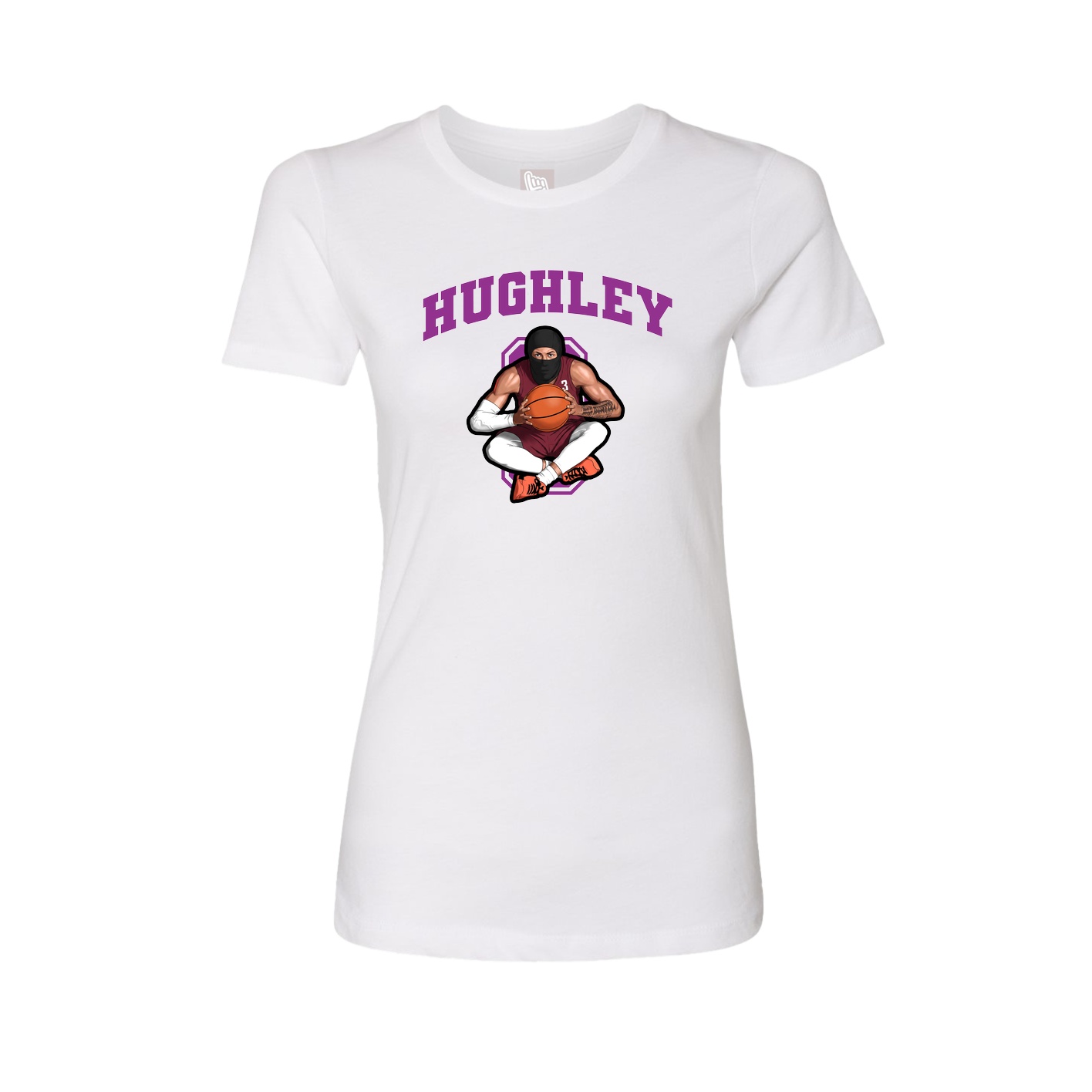 Fitted Women's Tee — Number in White