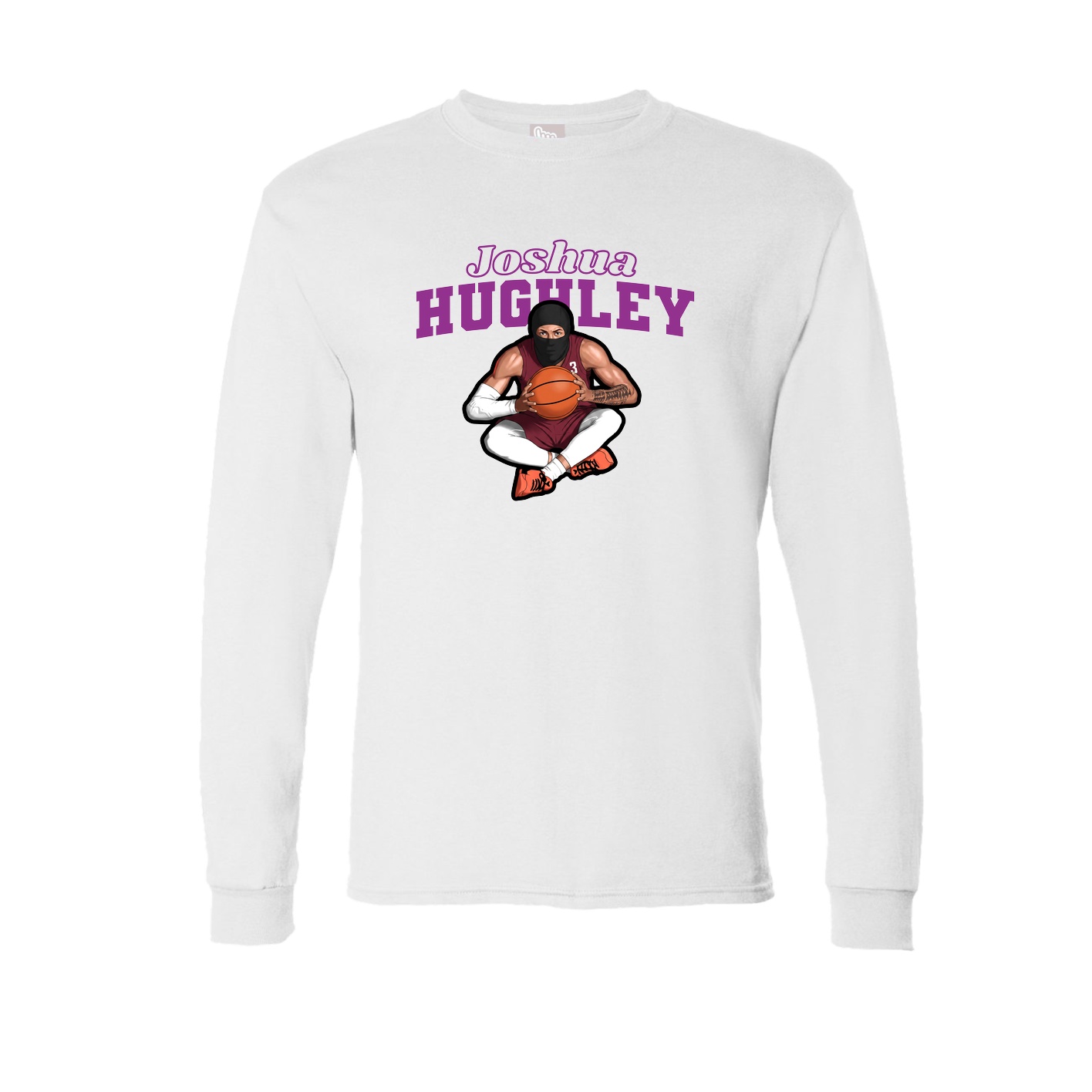 Long Sleeve Tee — Name Arch in White