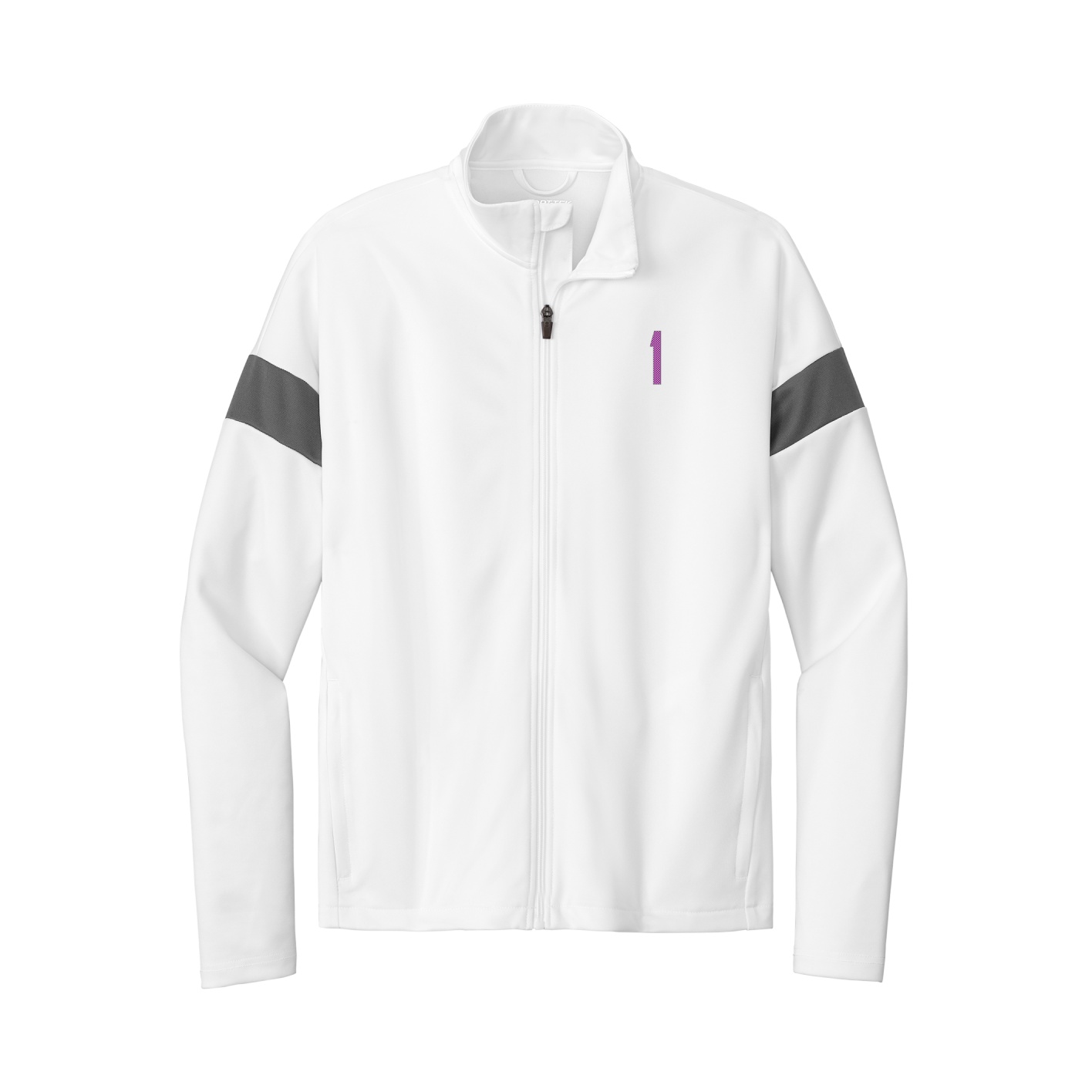 Team Travel Full-Zip Jacket — Front Shirsy in White/Grey