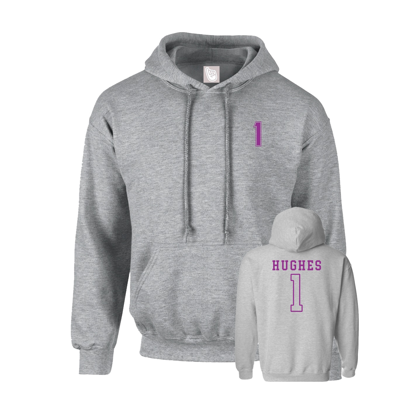 Hoodie — Chest Back in Grey