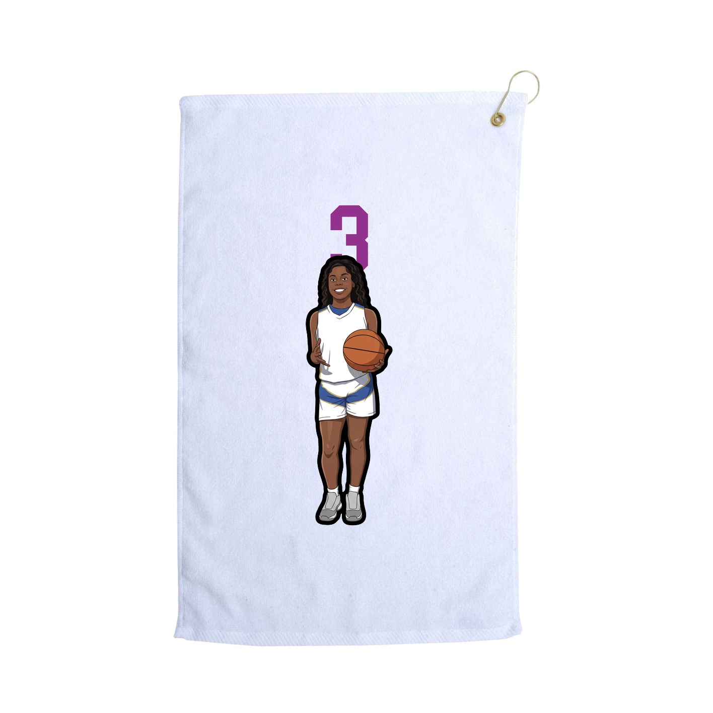 Golf Towel — Number Top in White