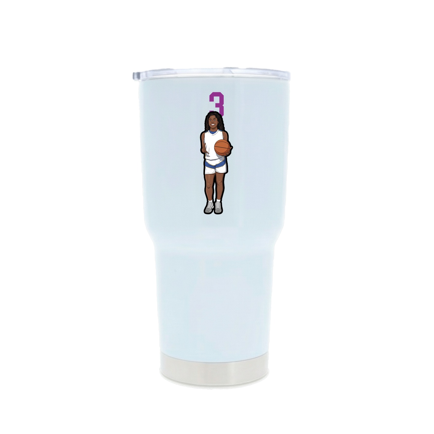 30oz Stainless Steel Tumbler — Number Top in White