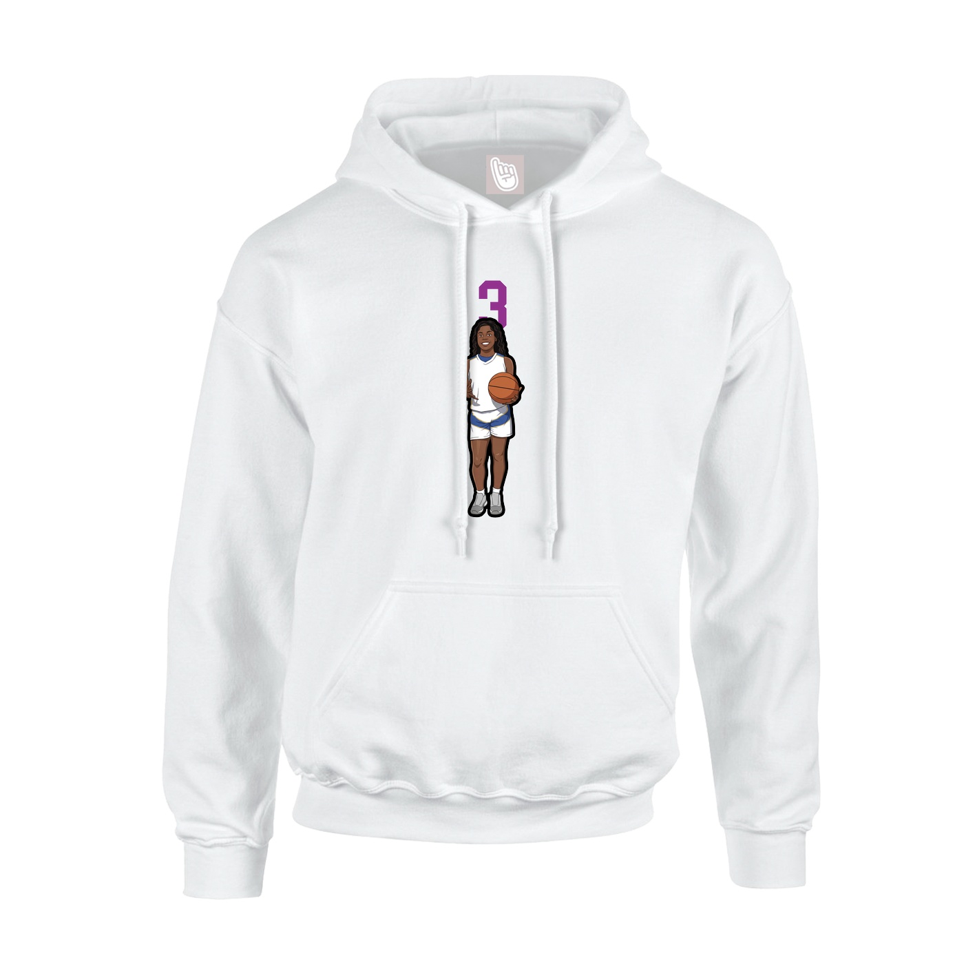 Hoodie — Number Top in White
