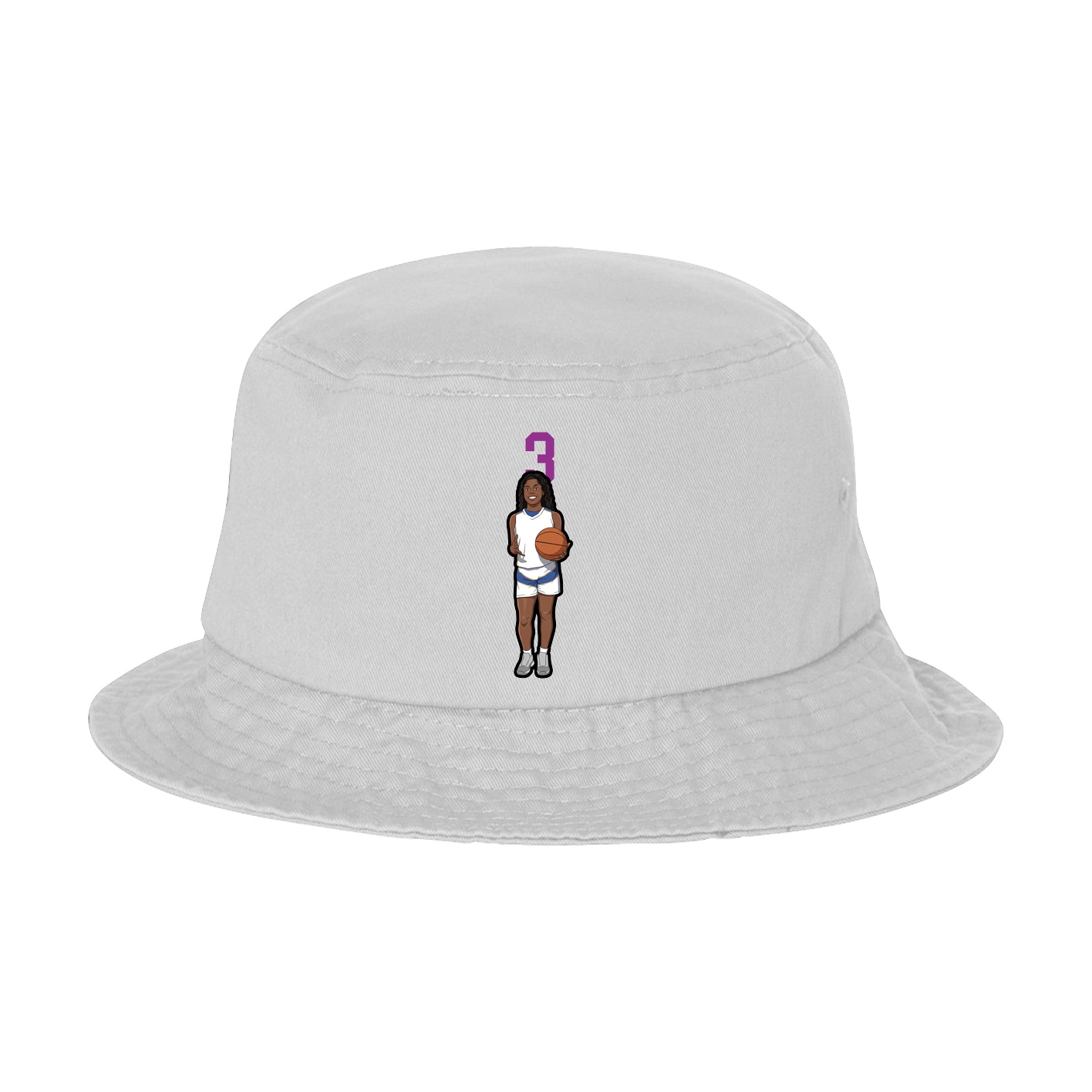 Bucket Cap — Number Top in White