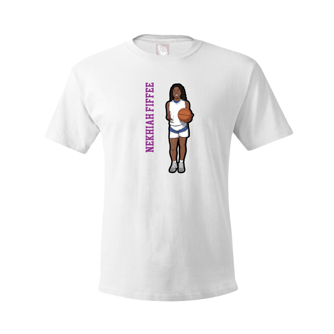 Tee — Name Vertical in White