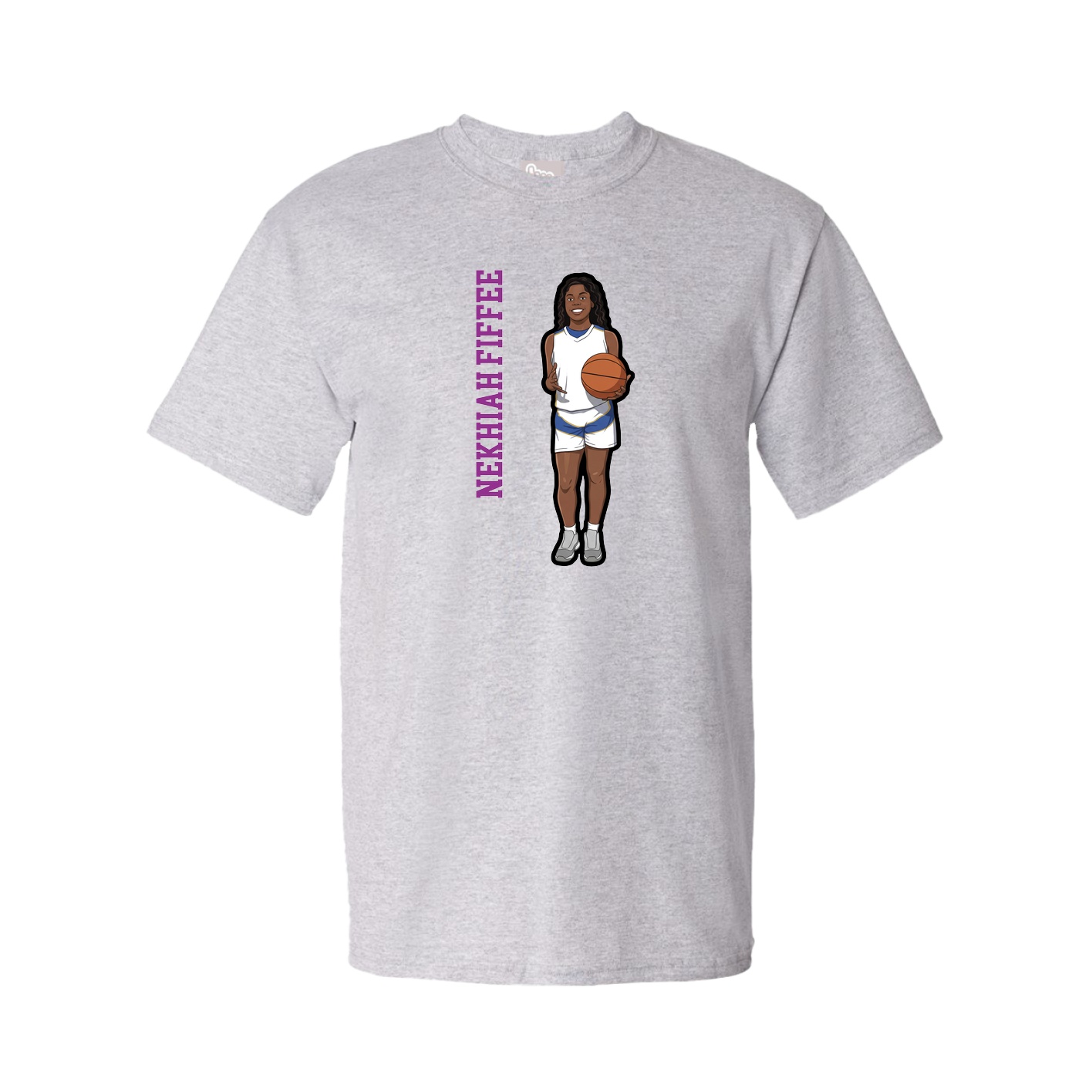 Youth Tee — Name Vertical in Grey