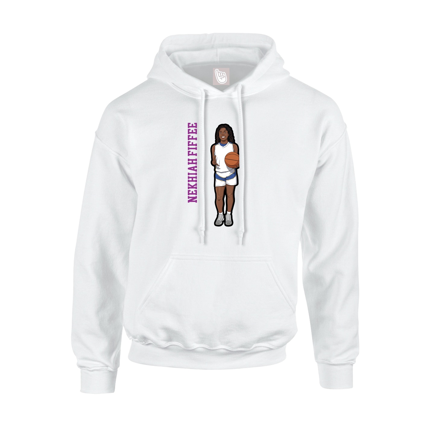 Youth Hoodie — Name Vertical in White
