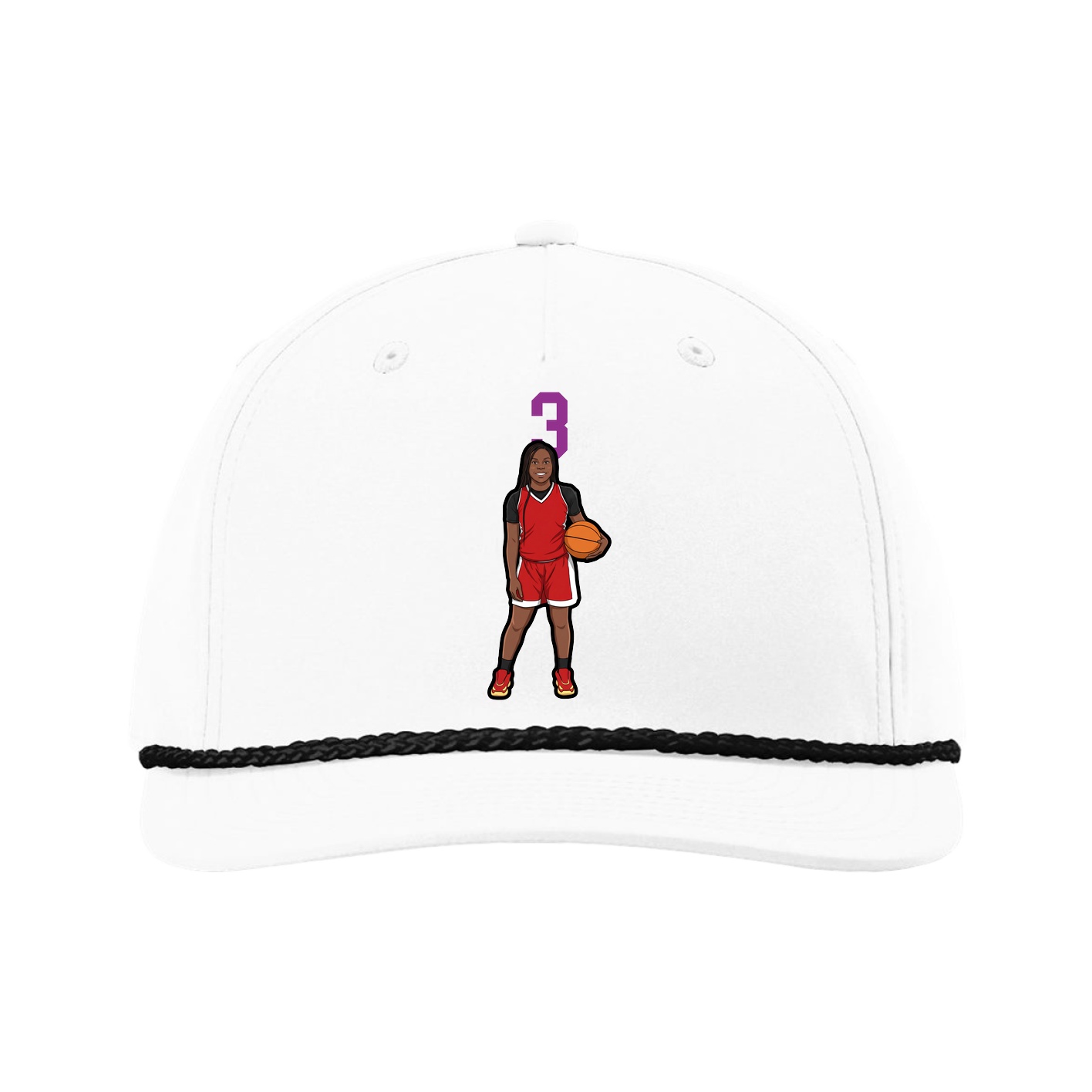 Five-Panel Classic Rope Cap — Number Top in White