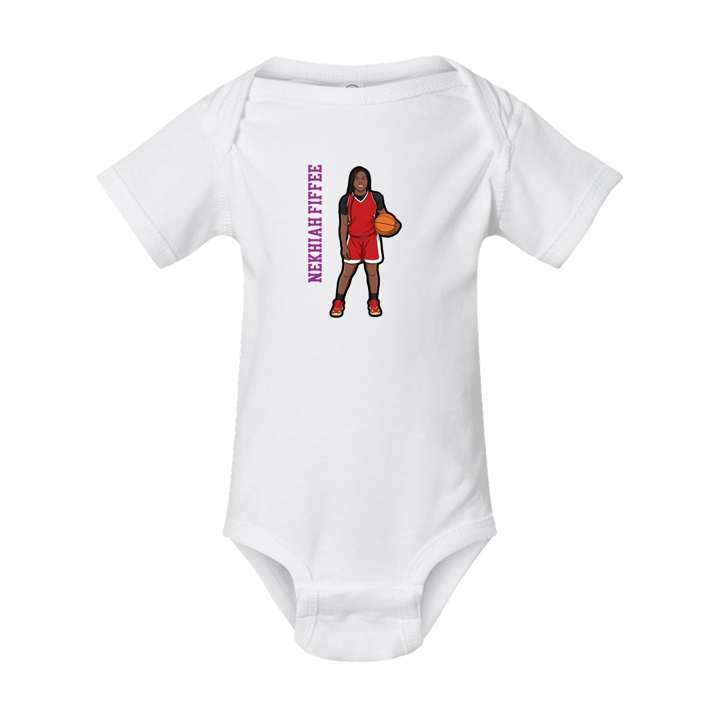 Baby Onesie — Name Vertical in White