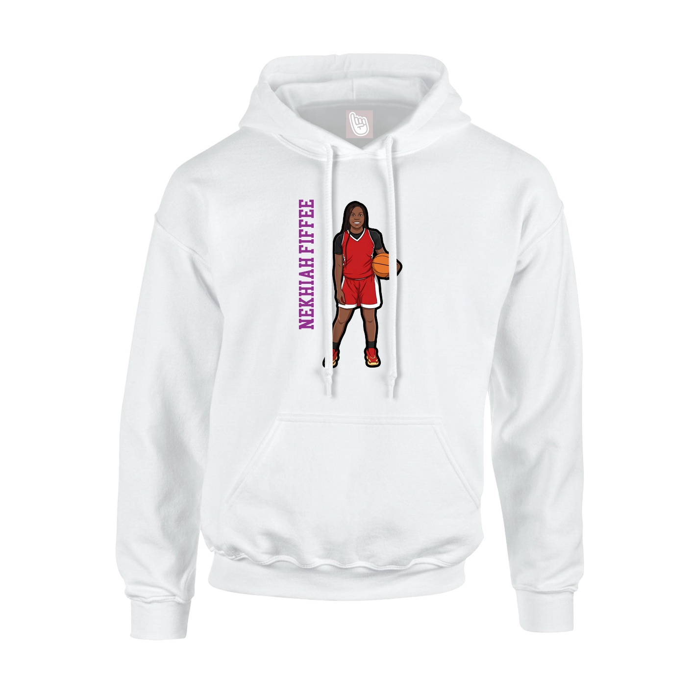 Youth Hoodie — Name Vertical in White