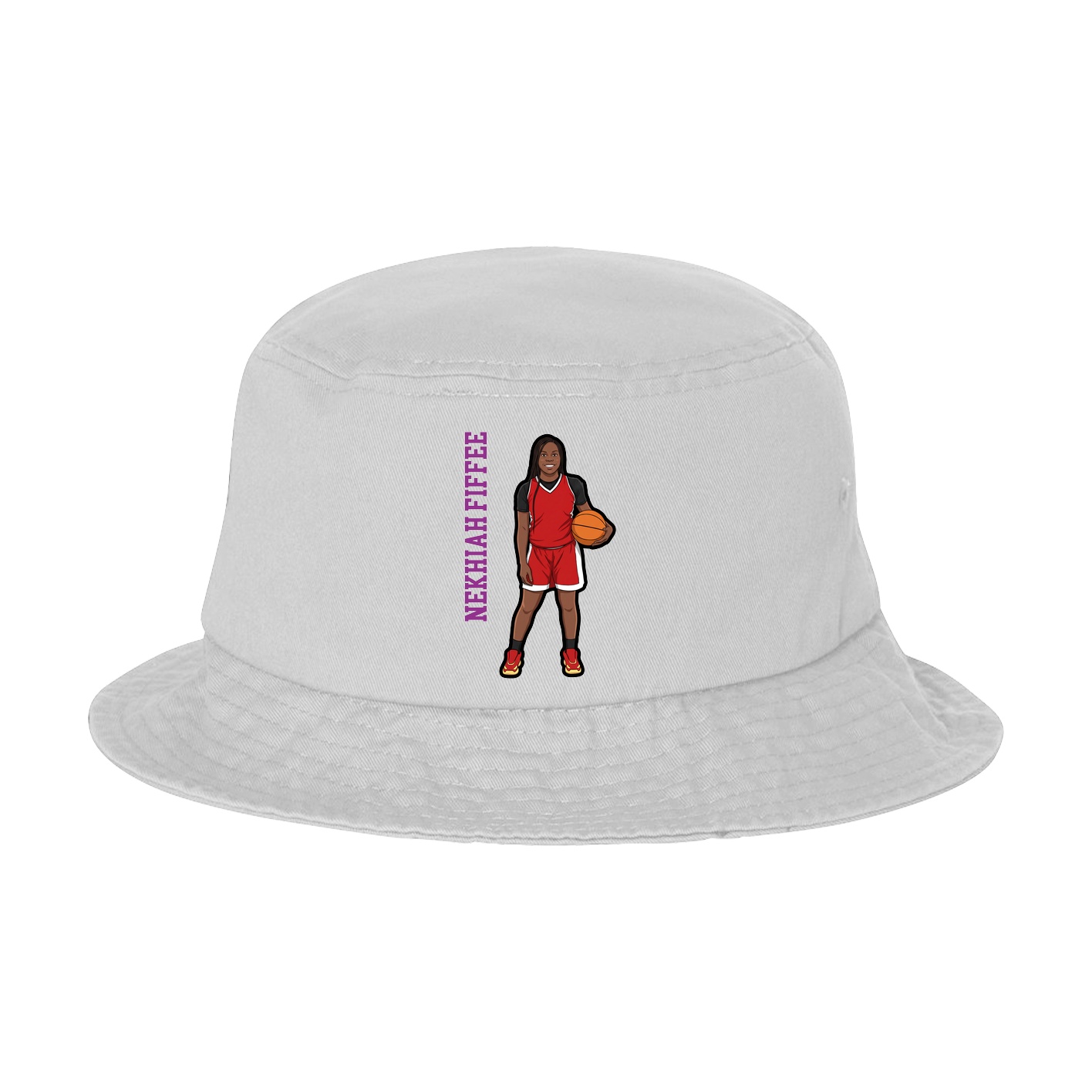 Bucket Cap — Name Vertical in White