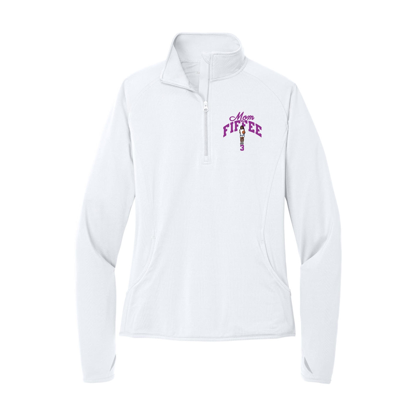 Women's Q-Zip Pullover — Mothers Day Arch in White