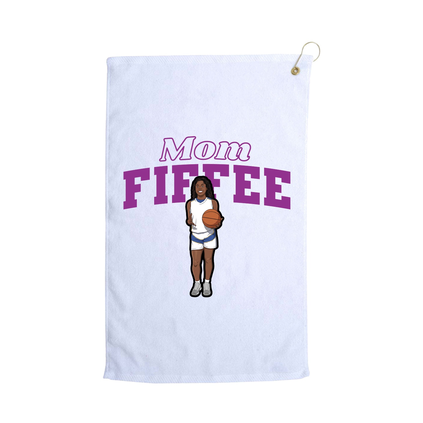 Golf Towel — Mothers Day Block in White