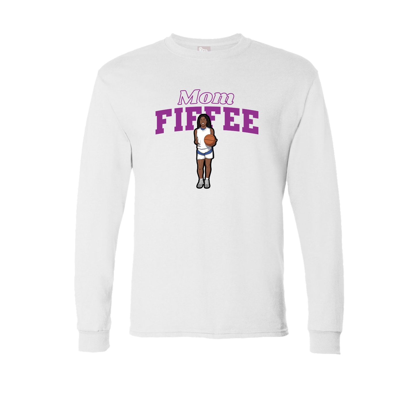 Long Sleeve Tee — Mothers Day Block in White