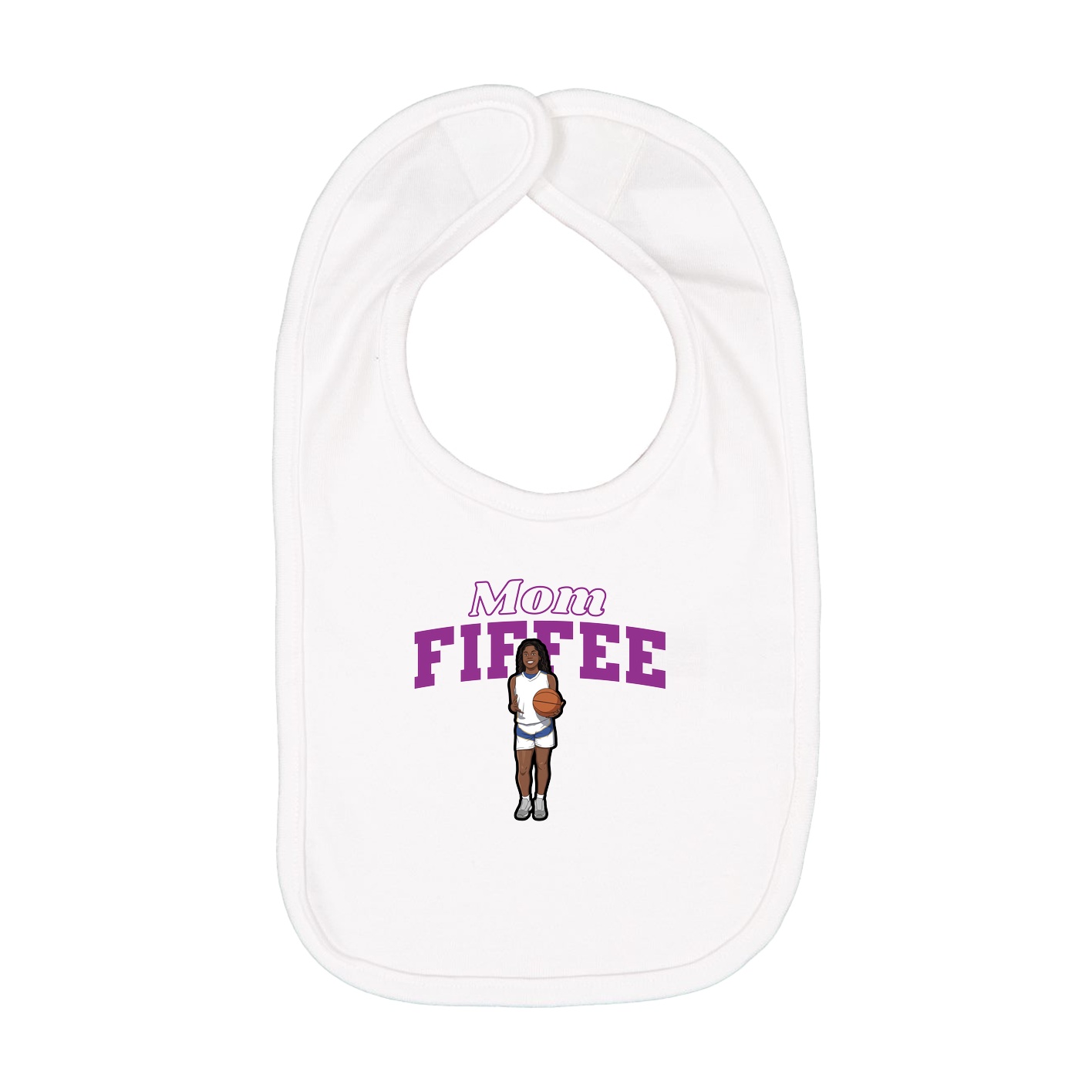 Infant Bib — Mothers Day Block in White