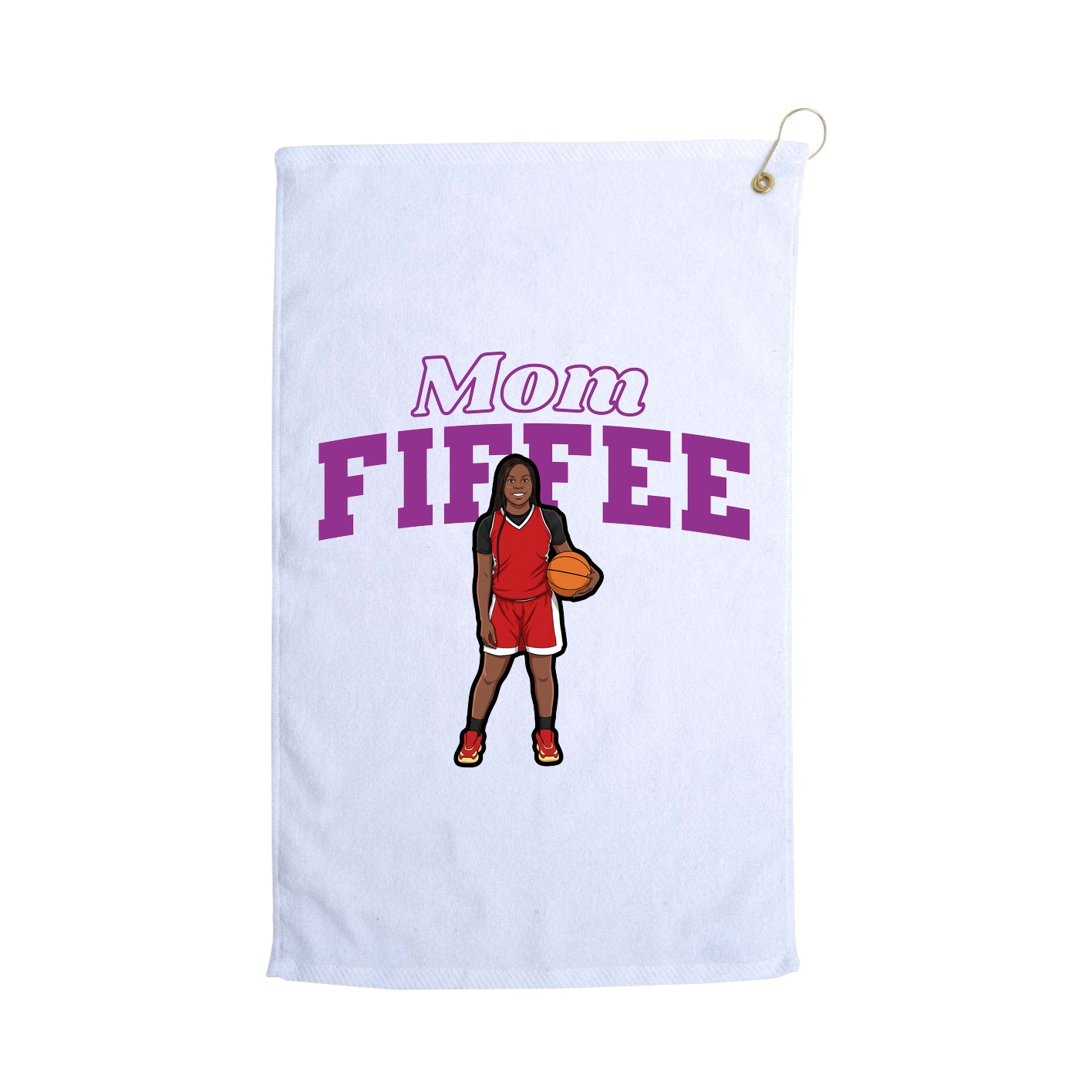 Golf Towel — Mothers Day Block in White