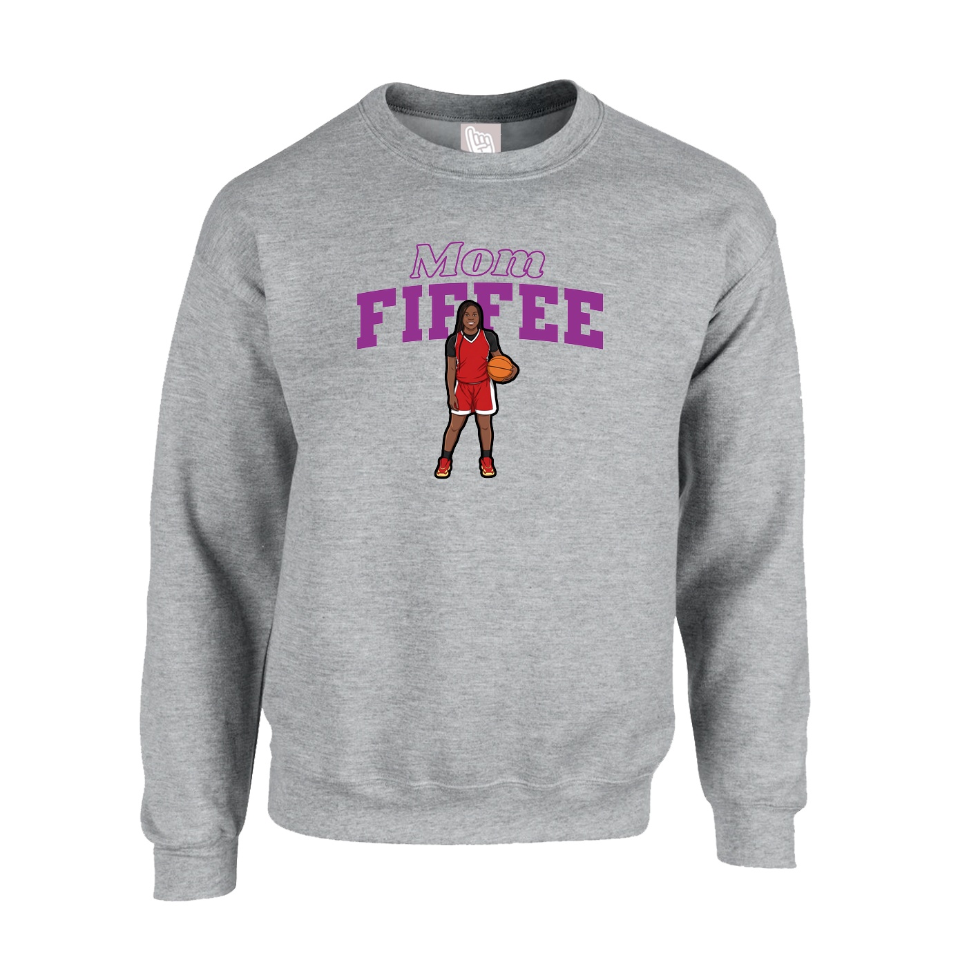 Fleece Crew — Mothers Day Block in Grey