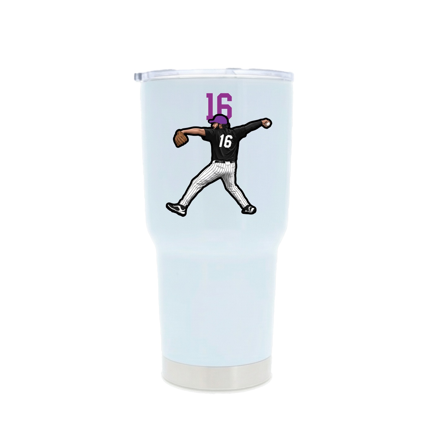 30oz Stainless Steel Tumbler — Number Top in White