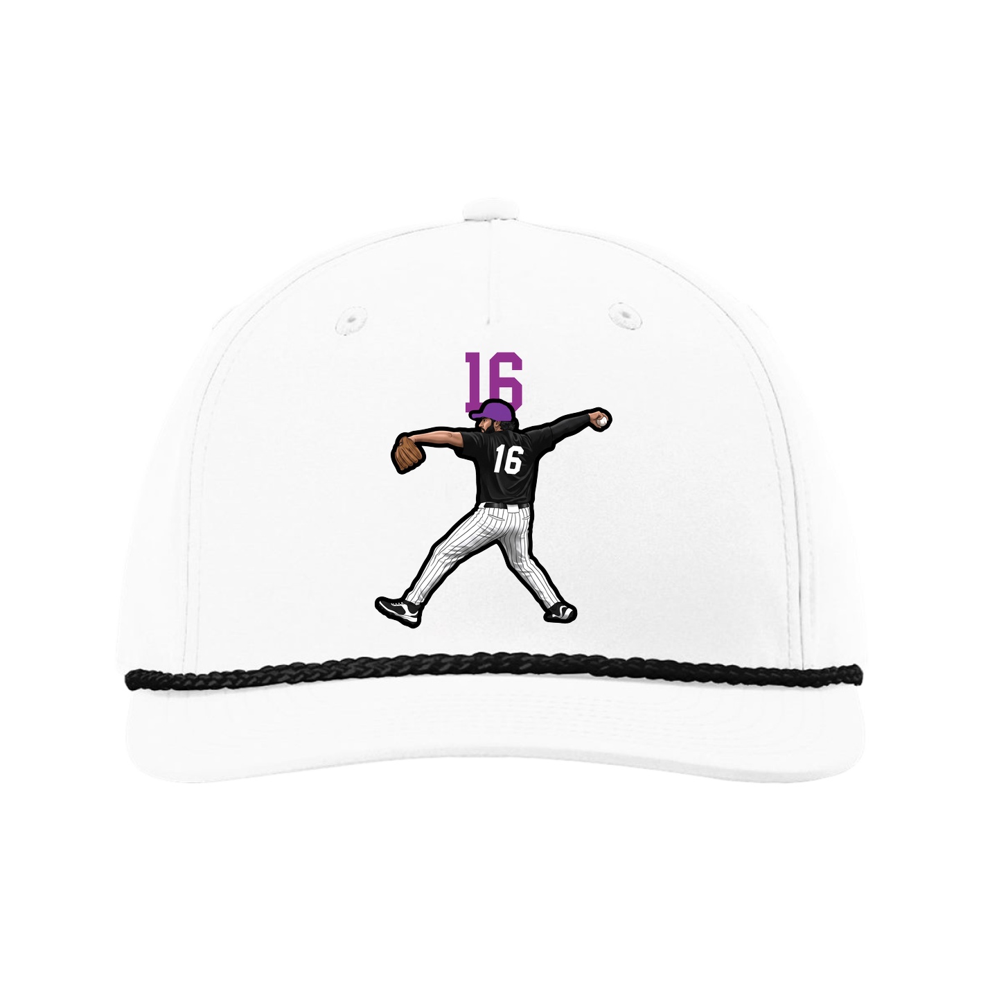 Five-Panel Classic Rope Cap — Number Top in White