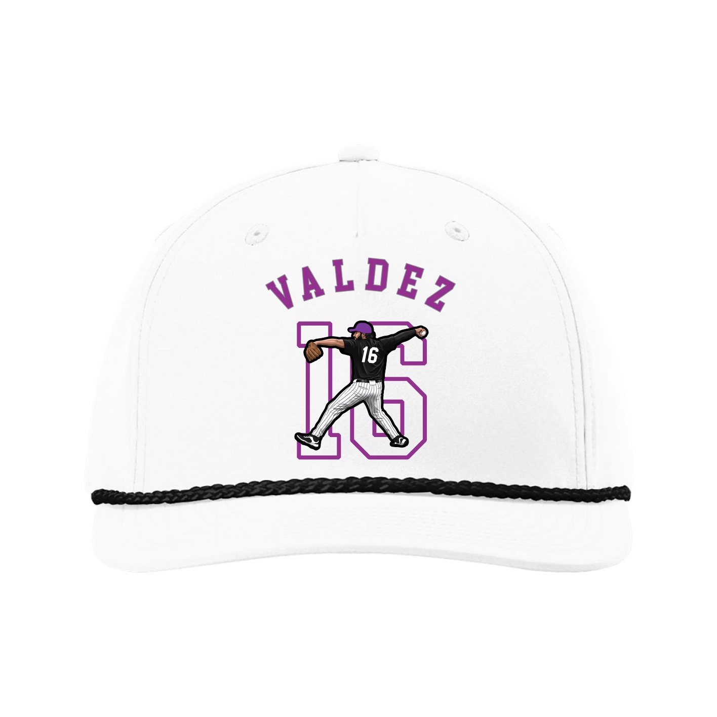 Five-Panel Classic Rope Cap — Shirsey Arch in White
