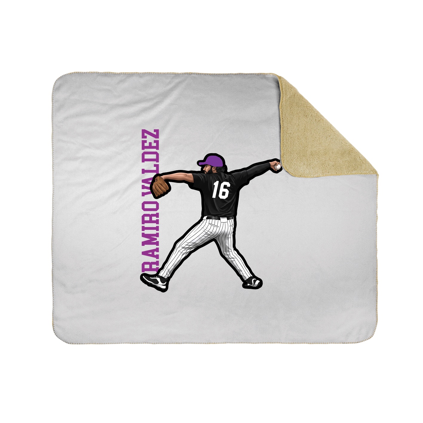 Throw Blanket — Name Vertical in White