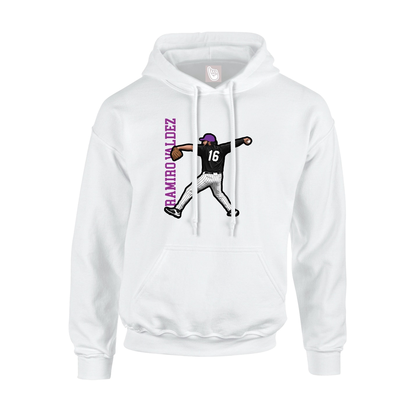 Hoodie — Name Vertical in White