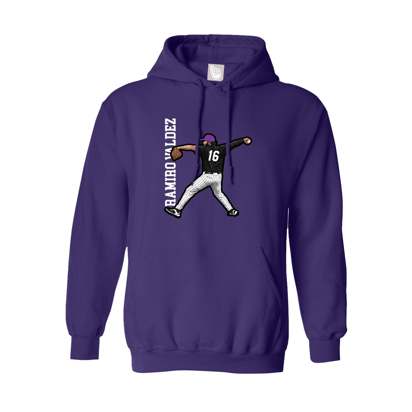 Youth Hoodie — Name Vertical in Purple