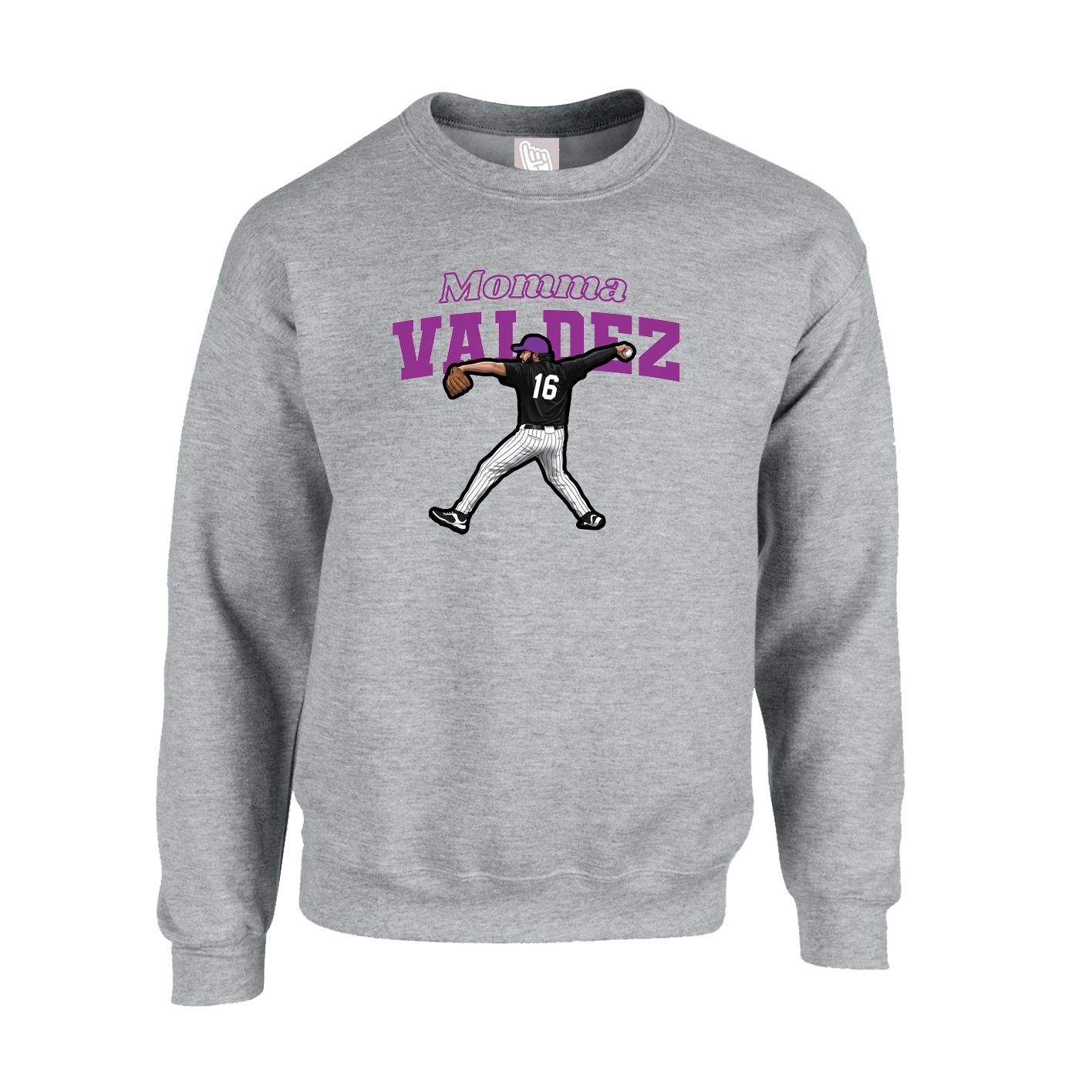 Fleece Crew — Mothers Day Block in Grey