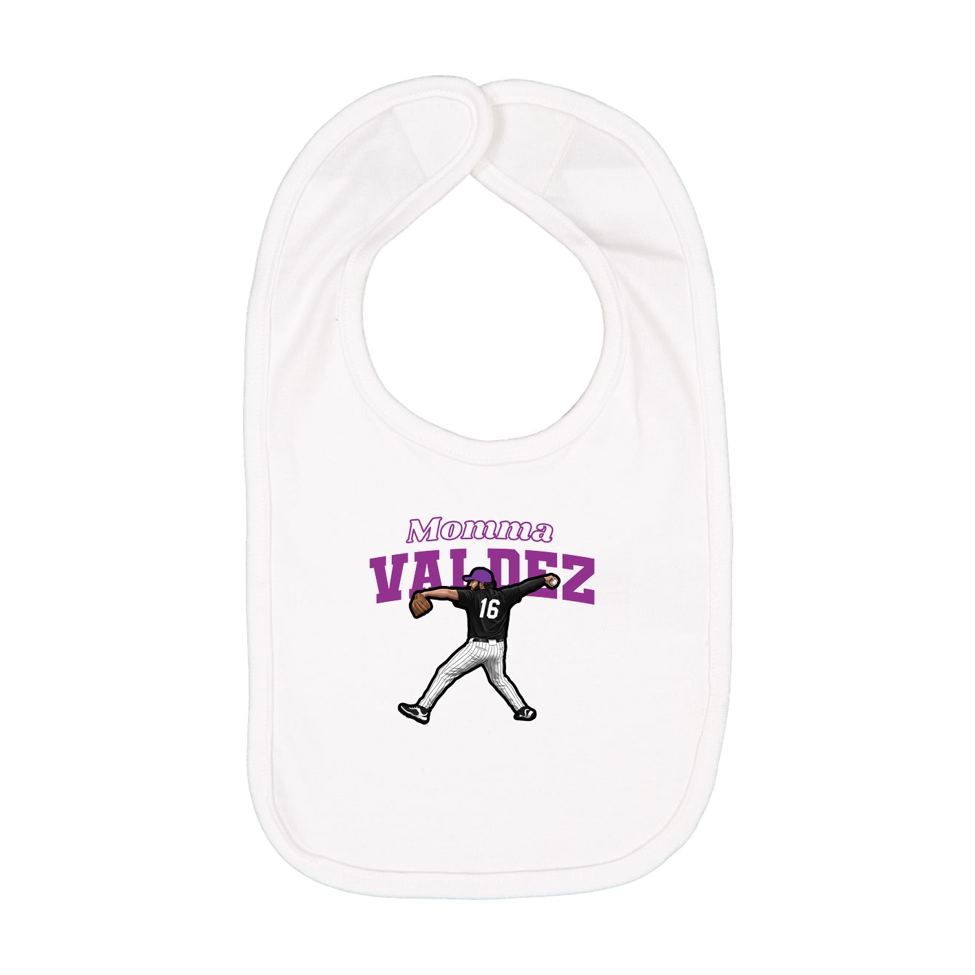 Infant Bib — Mothers Day Block in White