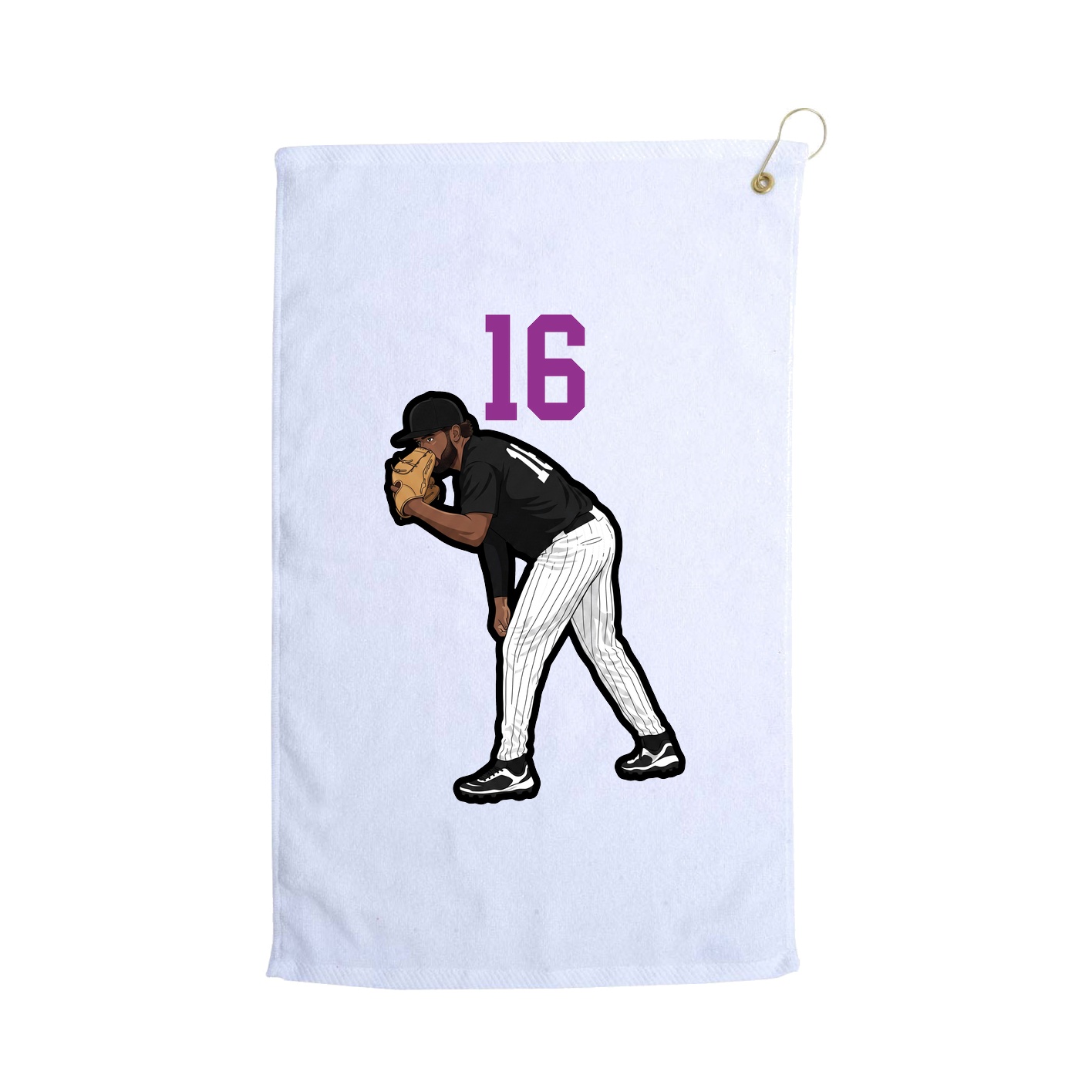 Golf Towel — Number Top in White