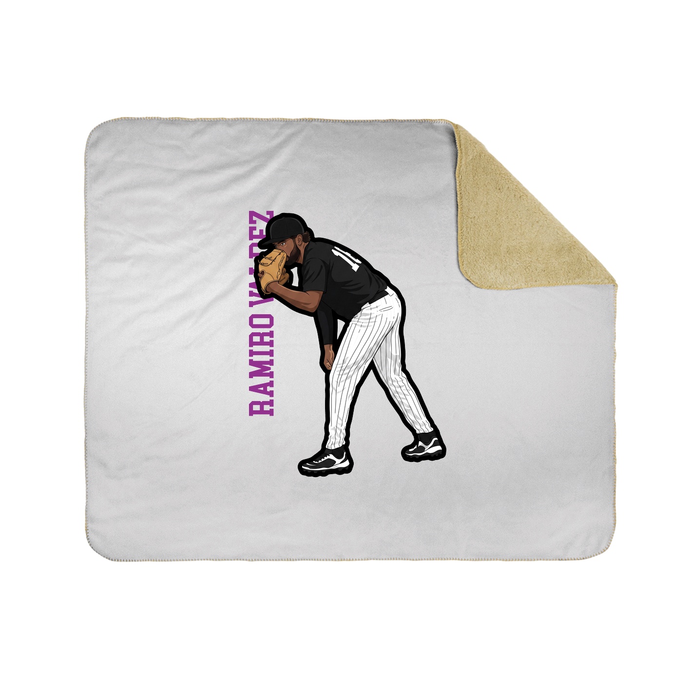Throw Blanket — Name Vertical in White