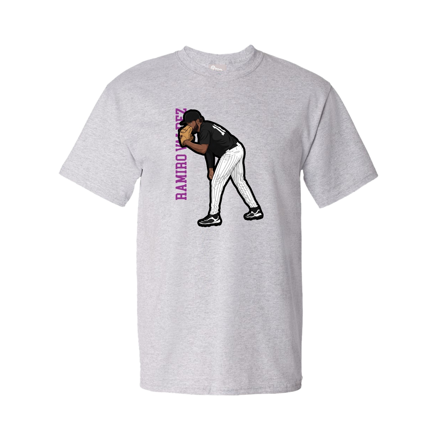 Tee — Name Vertical in Grey
