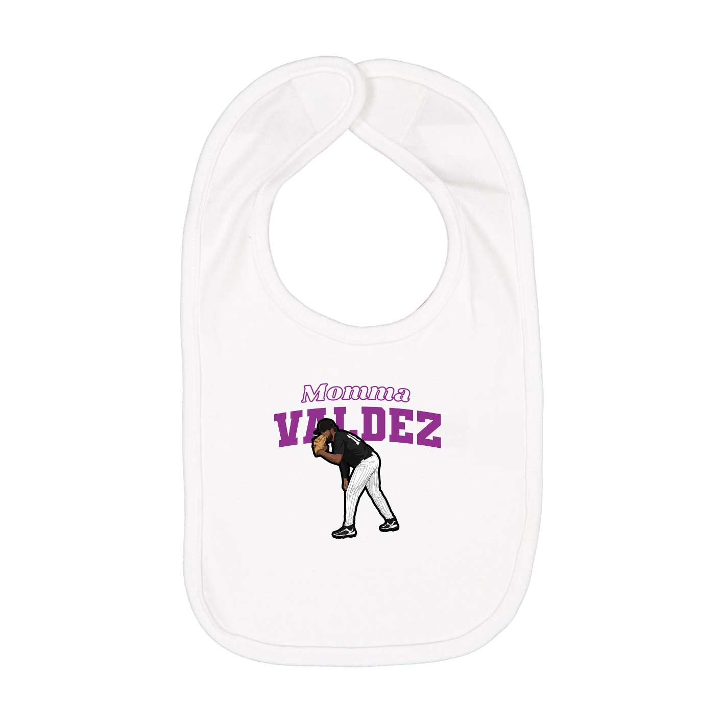 Infant Bib — Mothers Day Block in White