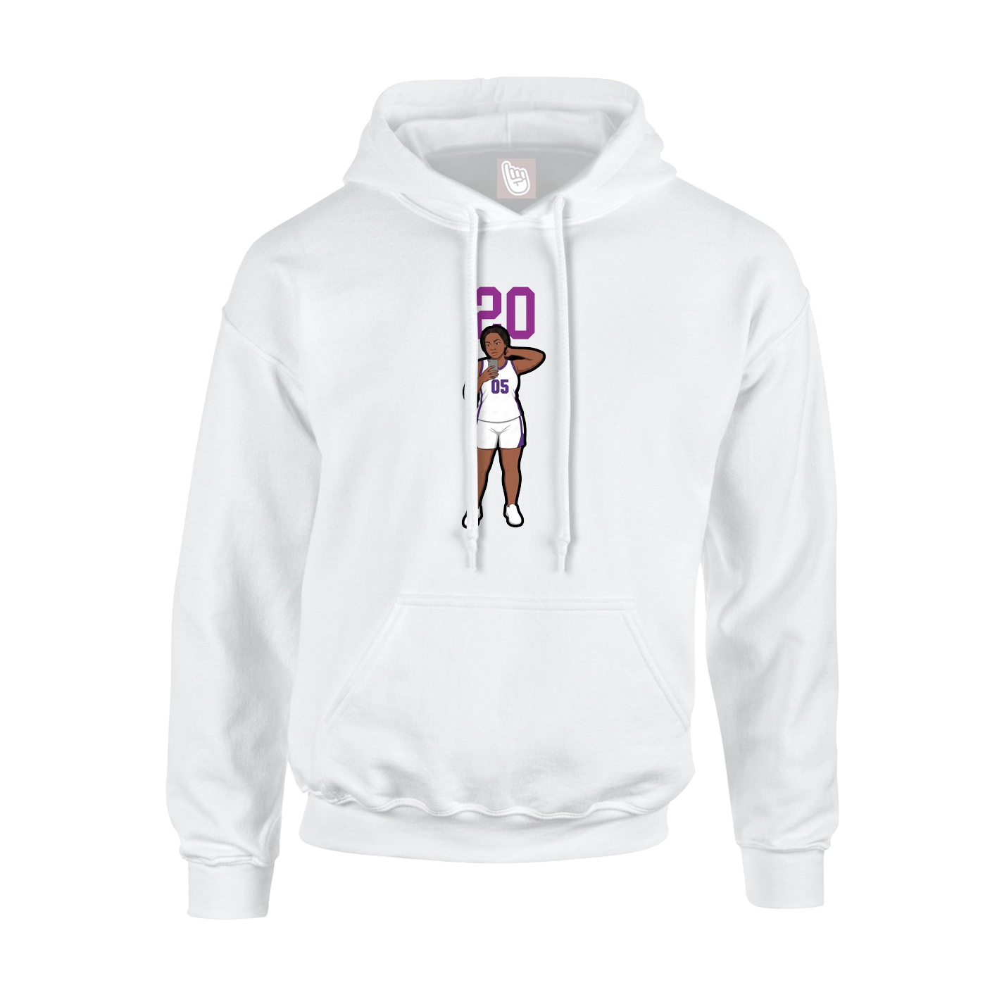 Hoodie — Number Top in White