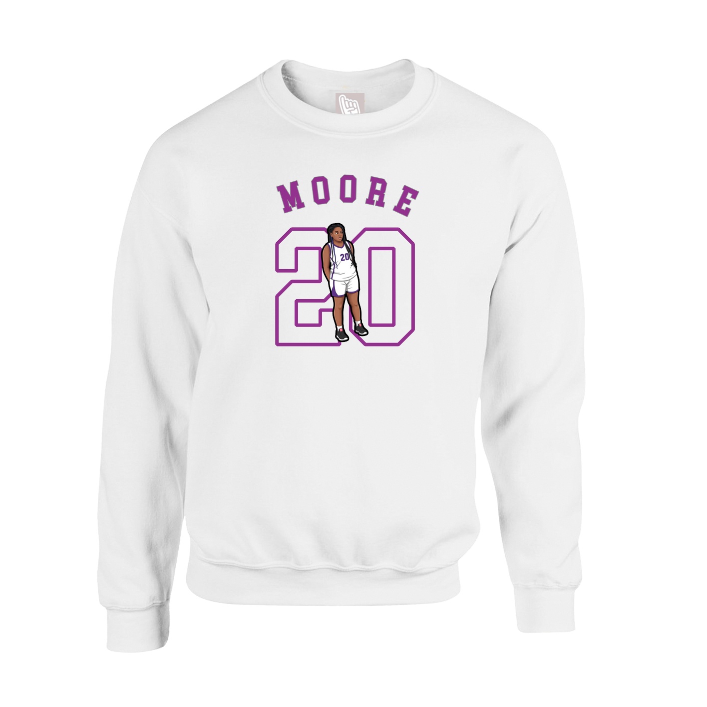 Fleece Crew — Shirsey Arch in White